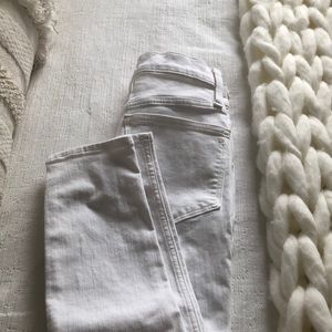 Button up polar white high rise skinny crop